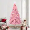 Image de vidaXL Sapin de Noël artificiel pré-éclairé Rose 240 cm PVC
