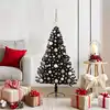 Image de vidaXL Sapin de Noël artificiel pré-éclairé Noir 120 cm PVC