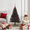 Image de vidaXL Sapin de Noël artificiel pré-éclairé Noir 120 cm PVC
