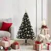 Image de vidaXL Sapin de Noël artificiel pré-éclairé Noir 120 cm PVC