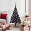 Image de vidaXL Sapin de Noël artificiel pré-éclairé Noir 120 cm PVC