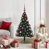 Image de vidaXL Sapin de Noël artificiel pré-éclairé Noir 120 cm PVC