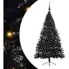Image de vidaXL Kunststof Voorverlichte Kerstboom met 300 LED Zwart 180 cm PVC