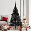 Image de vidaXL Sapin de Noël artificiel pré-éclairé Noir 180 cm PVC