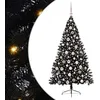 Image de vidaXL Sapin de Noël artificiel pré-éclairé Noir 180 cm PVC