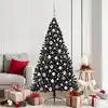 Image de vidaXL Sapin de Noël artificiel pré-éclairé Noir 180 cm PVC