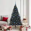 Image de vidaXL Sapin de Noël artificiel pré-éclairé Noir 180 cm PVC