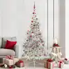 Image de vidaXL Sapin de Noël artificiel pré-éclairé Argent 210 cm PET
