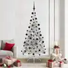 Image de vidaXL Sapin de Noël artificiel pré-éclairé Argent 210 cm PET
