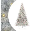 Image de vidaXL Sapin de Noël artificiel pré-éclairé Argent 240 cm PET
