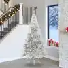 Image de vidaXL Sapin de Noël artificiel pré-éclairé Argent 240 cm PET