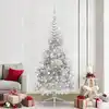 Image de vidaXL Sapin de Noël artificiel pré-éclairé Argent 240 cm PET