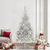 Image de vidaXL Sapin de Noël artificiel pré-éclairé Argent 240 cm PET
