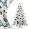 Image de vidaXL Sapin de Noël Artificiel à Branches Articulées Blanc 210 cm