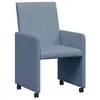 Image de vidaXL Chaises de Salle à Manger avec Roues 2 pc Bleu 57 x 66 x 94 cm