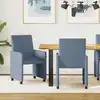 Image de vidaXL Chaises de Salle à Manger avec Roues 2 pcs Bleu 57 x 66 x 94 cm