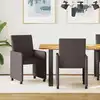 Image de vidaXL Chaises de Salle à Manger avec Roues 2 pcs Marron foncé tissu