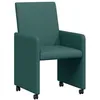 Image de vidaXL Chaises de Salle à Manger avec Roues 2 pc tissu Vert foncé