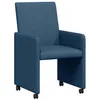 Image de vidaXL Chaises de Salle à Manger avec Roues 2 pc tissu Bleu