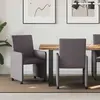 Image de vidaXL Chaises de Salle à Manger avec Roues 2 pcs Gris 57 x 66 x 94 cm