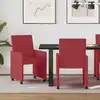 Image de vidaXL Chaises de Salle à Manger avec Roues 2 pcs Bordeaux Faux cuir