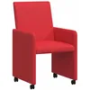 Image de vidaXL Chaises de Salle à Manger avec Roues 2 pc Faux cuir Rouge