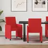 Image de vidaXL Chaises de Salle à Manger avec Roues 2 pc Faux cuir Rouge