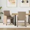 Image de vidaXL Chaises de Salle à Manger avec Roues 2 pcs Cappuccino Faux cuir