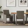 Image de vidaXL Chaises de Salle à Manger avec Roues 2 pcs Gris foncé