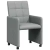 Image de vidaXL Chaises de Salle à Manger avec Roues 2 pc tissu Gris clair