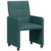 Image de vidaXL Chaises de Salle à Manger avec Roues 2 pc tissu Vert foncé