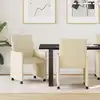 Image de vidaXL Chaises de Salle à Manger avec Roues 2 pc tissu Crème
