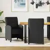 Image de vidaXL Chaises de Salle à Manger avec Roues 2 pc tissu Noir