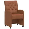 Image de vidaXL Chaises de Salle à Manger avec Roues 2 pc Faux cuir Marron