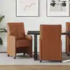 Image de vidaXL Chaises de Salle à Manger avec Roues 2 pcs Marron Faux cuir