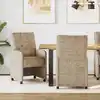 Image de vidaXL Chaises de Salle à Manger avec Roues 2 pc Simili daim