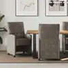 Image de vidaXL Chaises de Salle à Manger avec Roues 2 pc Simili daim
