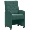Image de vidaXL Chaises de Salle à Manger avec Roues 2 pc Velours Vert foncé