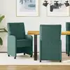 Image de vidaXL Chaises de Salle à Manger avec Roues 2 pcs Vert foncé Velours