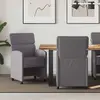 Image de vidaXL Chaises de Salle à Manger avec Roues 2 pcs Gris 58 x 65 x 98 cm