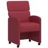 Image de vidaXL Chaises de Salle à Manger avec Roues 2 pc Simili cuir Bordeaux
