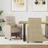 Image de vidaXL Chaises de Salle à Manger avec Roues 2 pc Cuir suédé faux
