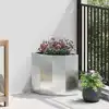 Image de vidaXL Jardinière d'Angle Argenté 30 x 30 x 35 cm Acier galvanisé