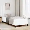Image de vidaXL Cadre de lit avec matelas Blanc pur 90 x 190 cm tissu
