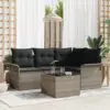 Image de vidaXL Ensemble de canapé de jardin 5 pc Gris polyrotin