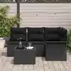 Image de vidaXL Ensemble de canapé de jardin 5 pc Noir polyrotin