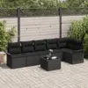 Image de vidaXL Ensemble de canapé de jardin 7 pc Noir polyrotin