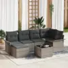 Image de vidaXL Ensemble de canapé de jardin 7 pc Gris polyrotin