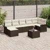 Image de vidaXL Ensemble de canapé de jardin 8 pc Marron polyrotin