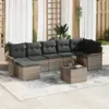 Image de vidaXL Ensemble de canapé de jardin avec coussin 8 pcs Gris Poly rotin